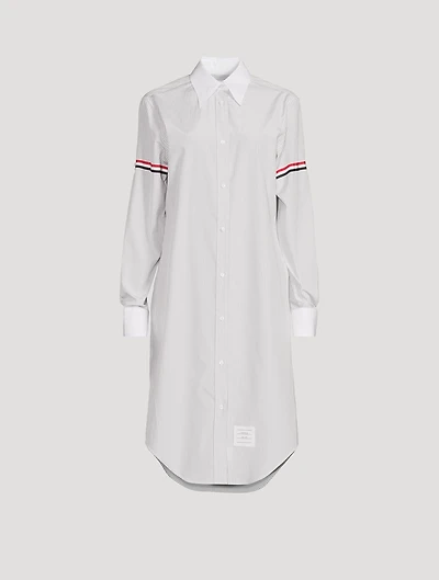 Poplin Shirt Dress Stripe Print
