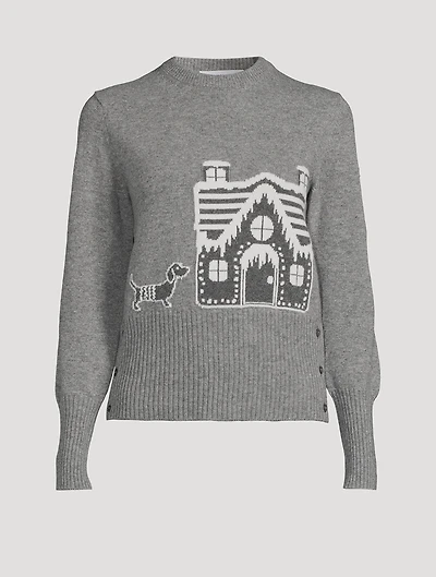 Holiday Scenery Jacquard Wool Sweater