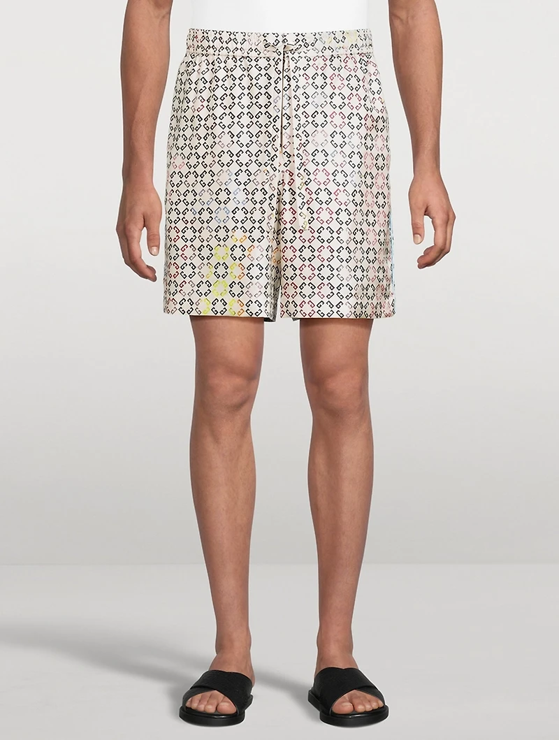 Monogram Silk Shorts