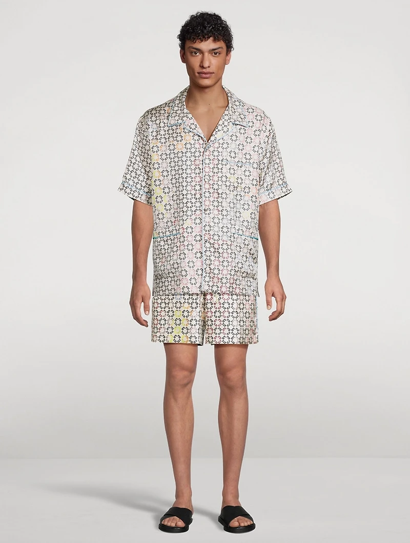 Monogram Silk Shorts