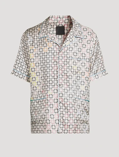 Monogram Silk Short-Sleeve Shirt