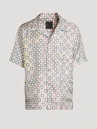 Monogram Silk Short-Sleeve Shirt