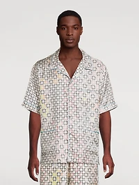 Monogram Silk Short-Sleeve Shirt
