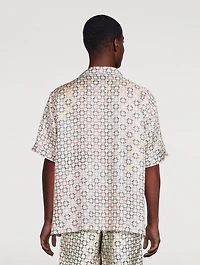 Monogram Silk Short-Sleeve Shirt