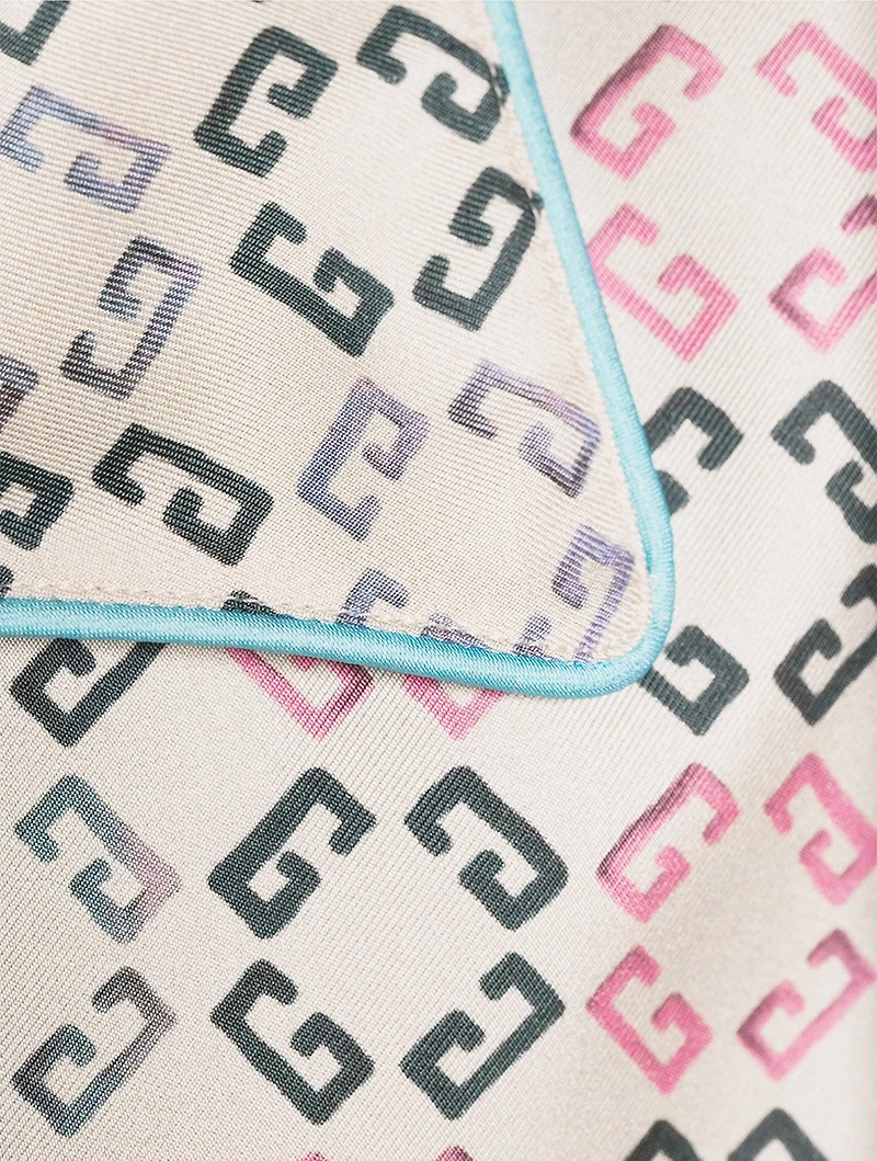Monogram Silk Short-Sleeve Shirt