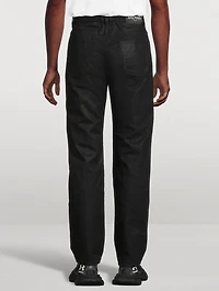 Coated Denim Straight-Leg Jeans