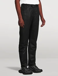 Coated Denim Straight-Leg Jeans