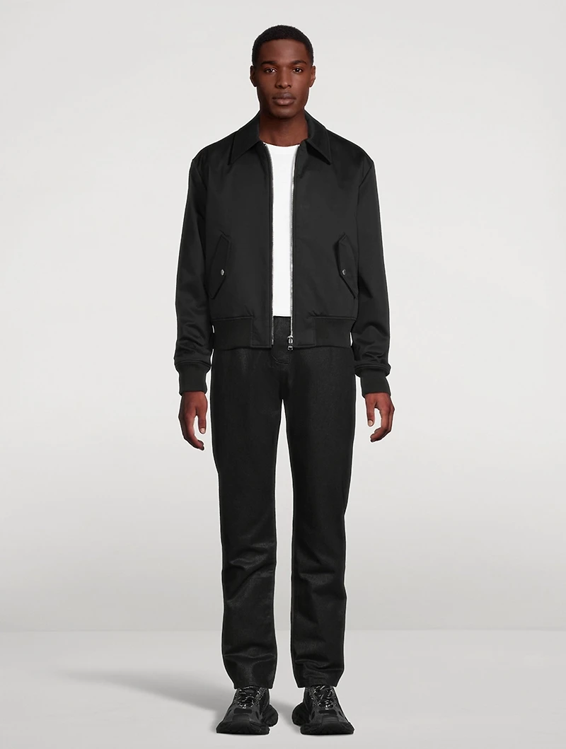 Coated Denim Straight-Leg Jeans