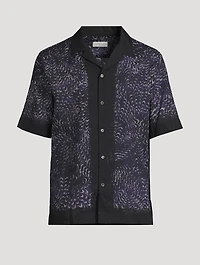 Boxy Short-Sleeve Shirt Paste Paper Print