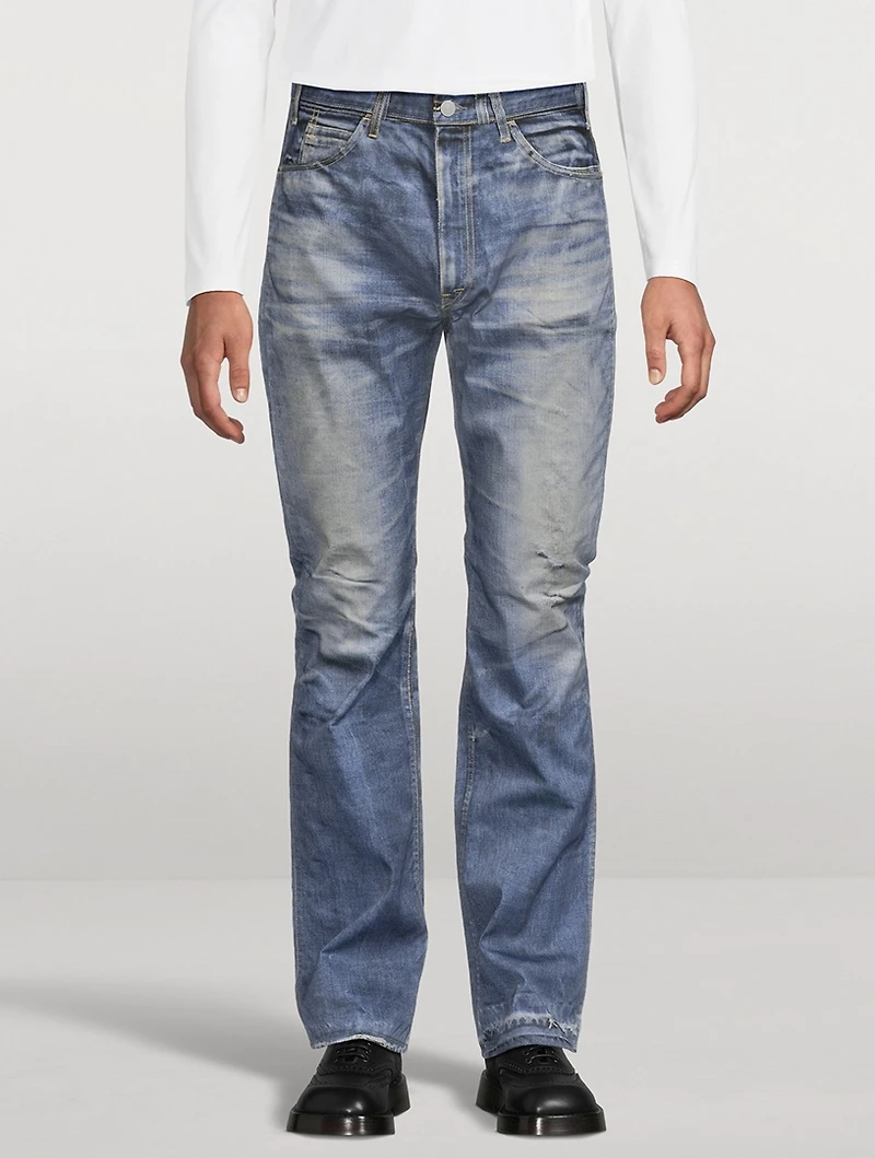 Nylon Twill Inkjet-Printed Slim-Leg Pants