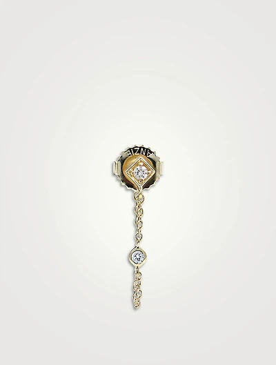Cléo 14K Gold Rhombus Chain Earring With Diamonds