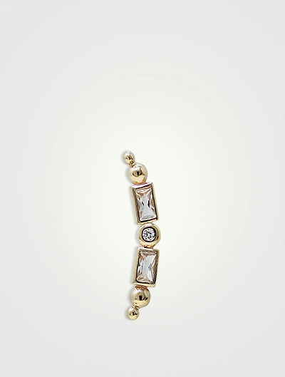 Anzie x Mel Soldera 14K Gold Deco Ear Crawler With Diamonds