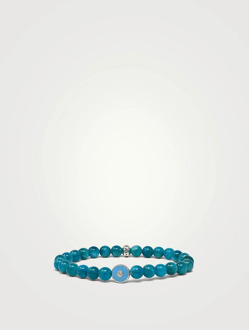 Jac + Jo Soul Silver Apatite Bracelet With Evil Eye Charm