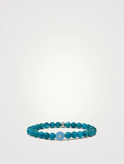 Jac + Jo Soul Silver Apatite Bracelet With Evil Eye Charm
