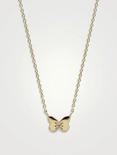 Jac+Jo 14K Gold Amanda Butterfly Necklace With Diamond
