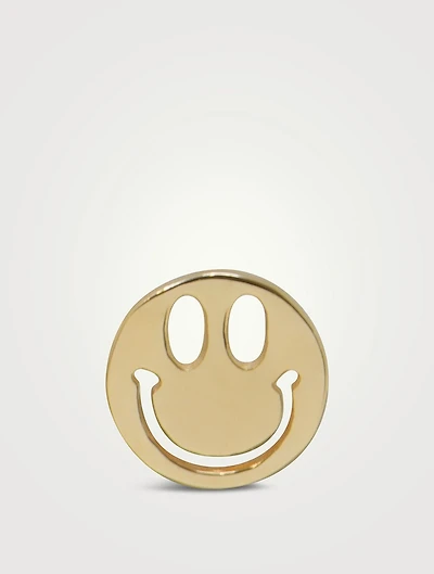 Jac+Jo Icon 14K Gold Happy Face Stud Earring