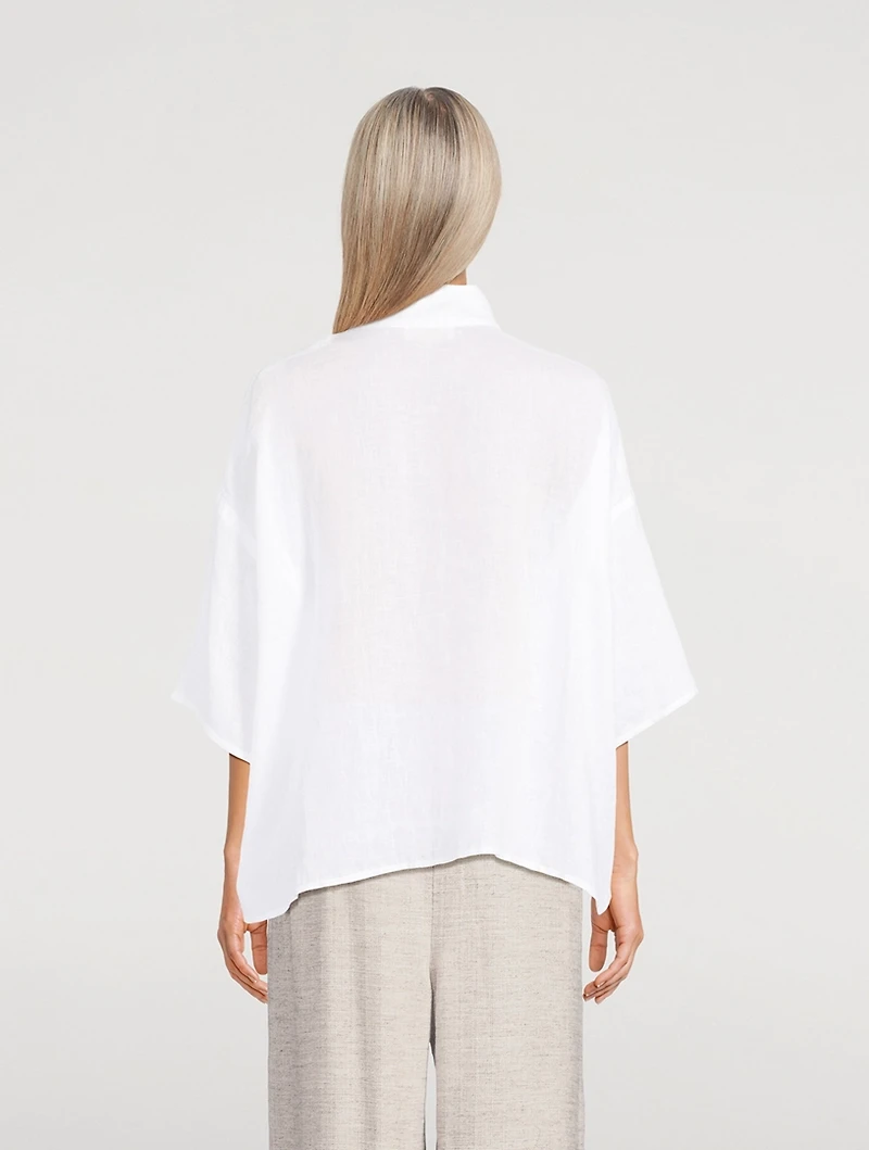 Short-Sleeve Linen Shirt