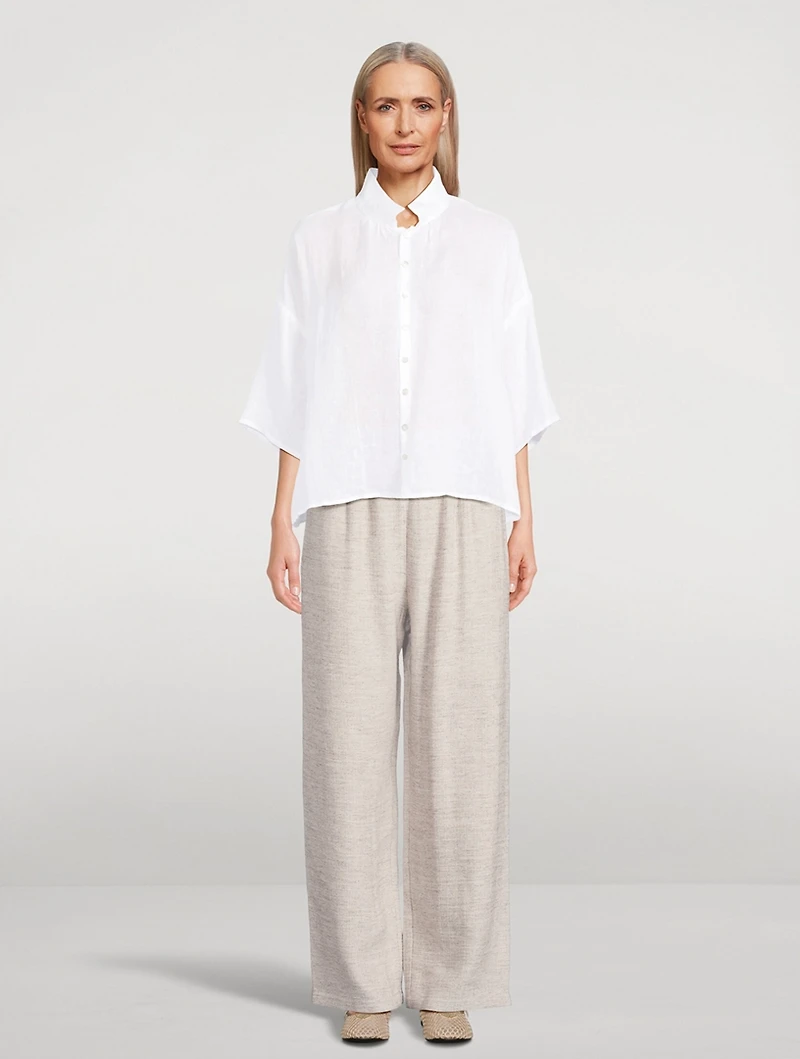 Short-Sleeve Linen Shirt