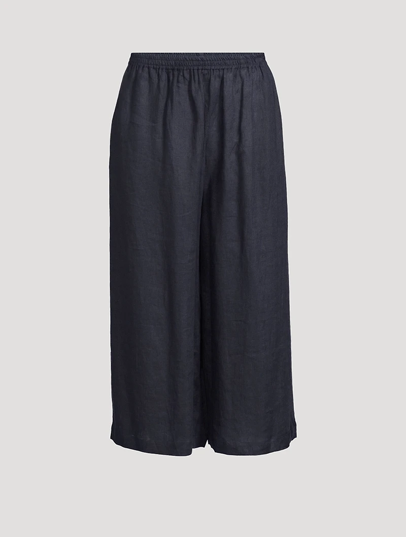 Linen Wide-Leg Trousers