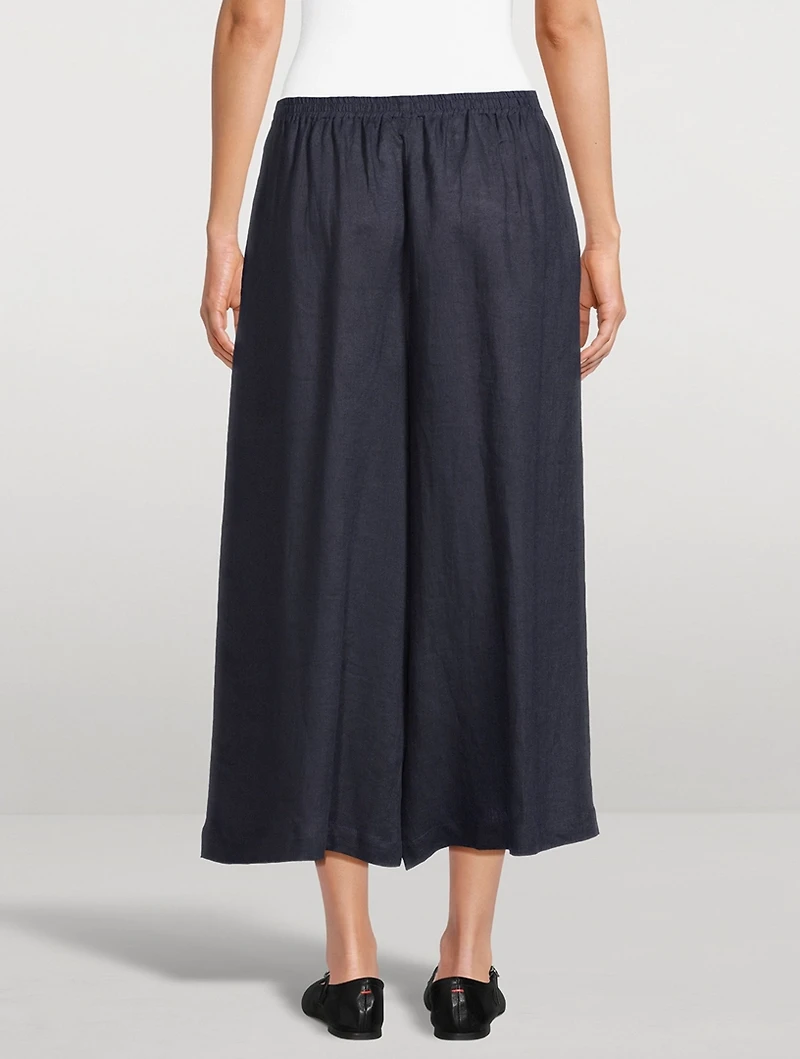 Linen Wide-Leg Trousers