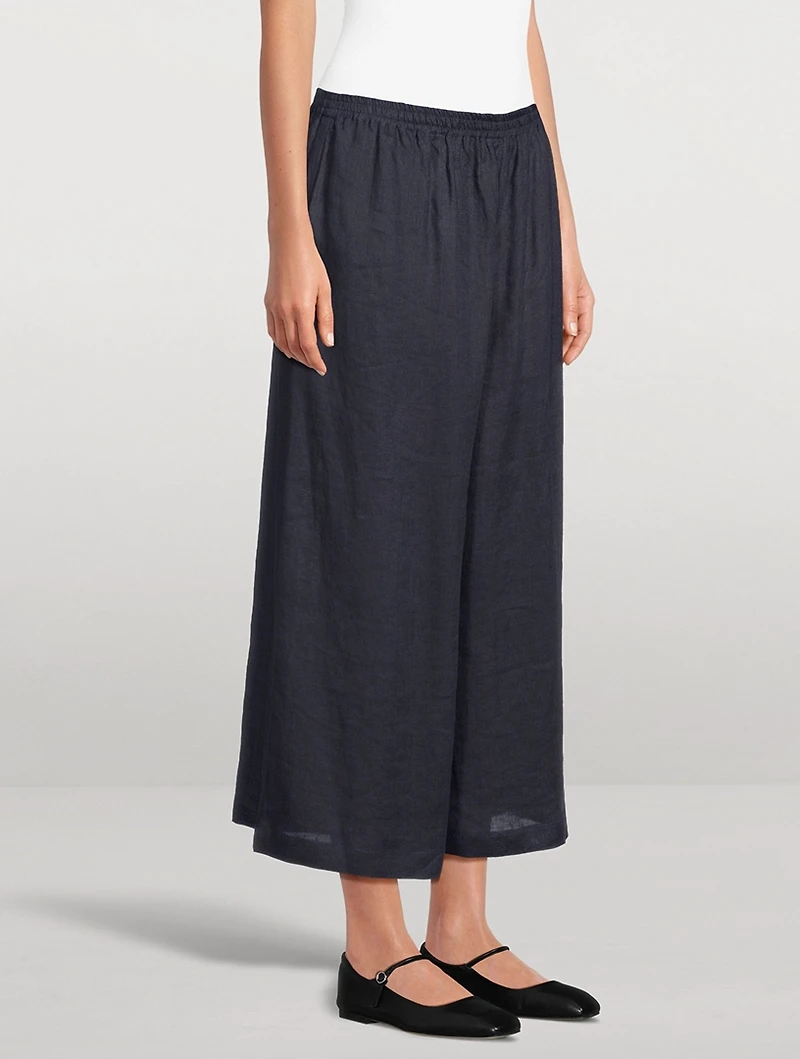 Linen Wide-Leg Trousers