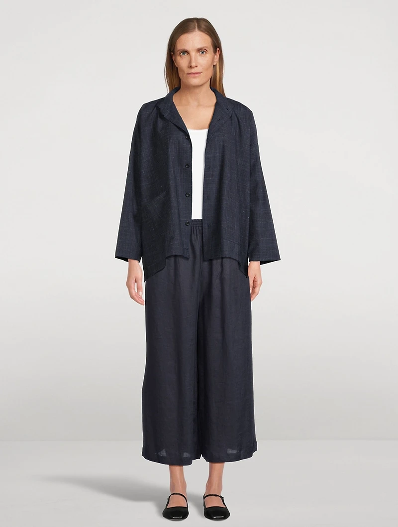 Linen Wide-Leg Trousers