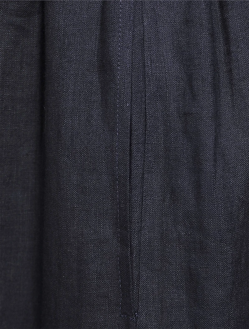 Linen Wide-Leg Trousers
