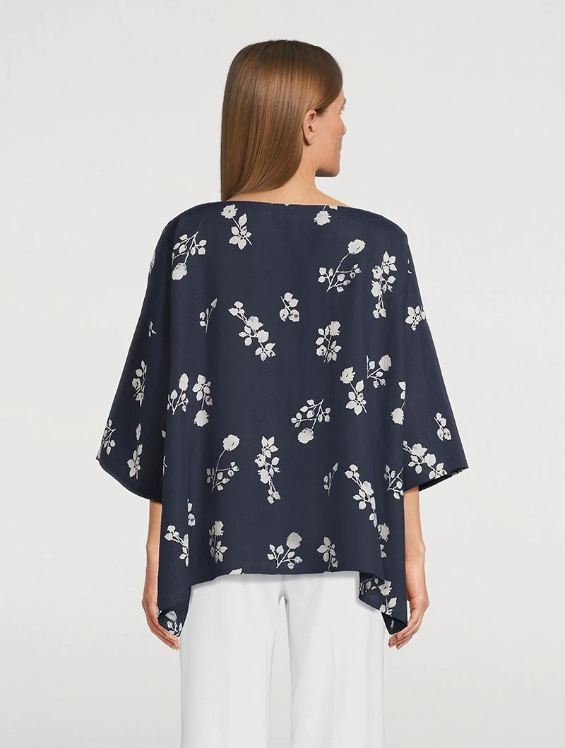 Linen Tunic Peony Print