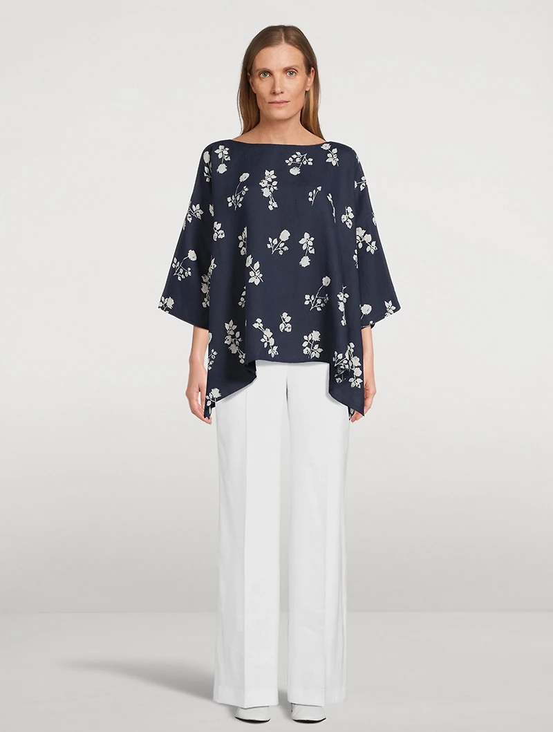 Linen Tunic Peony Print
