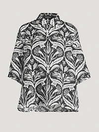Linen Shirt Mughal Carnation Garden Print