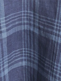 Linen Shirt Plaid Print