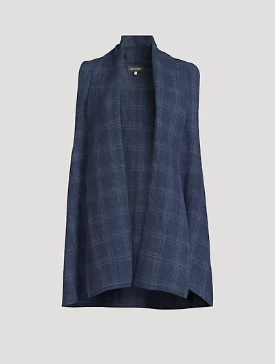 Sleeveless Wool Linen Cardigan