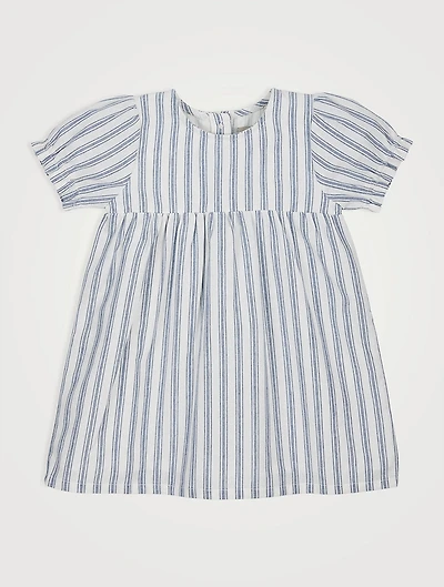 Striped Organic Cotton Short-Sleeve Dress