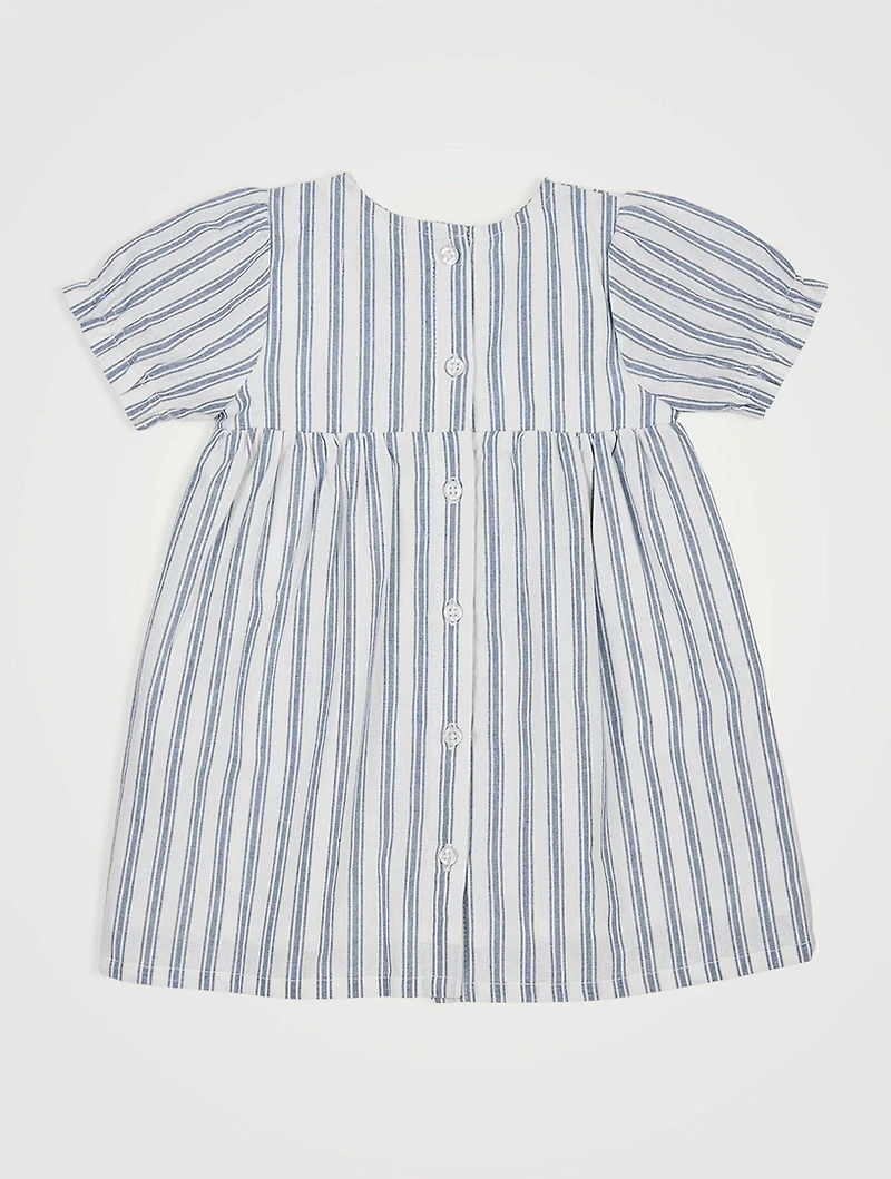 Striped Organic Cotton Short-Sleeve Dress