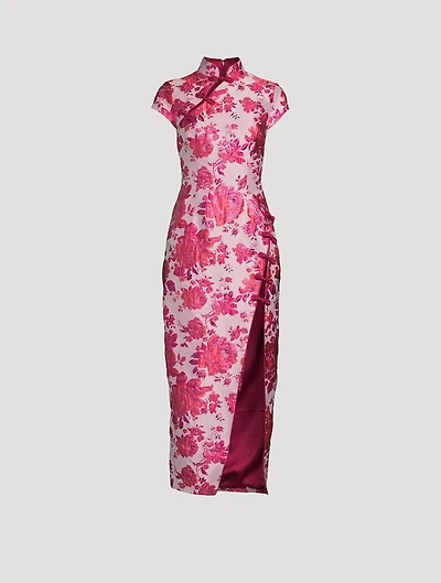 Josephine Floral Jacquard Midi Dress