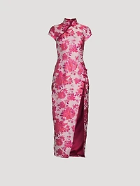 Josephine Floral Jacquard Midi Dress