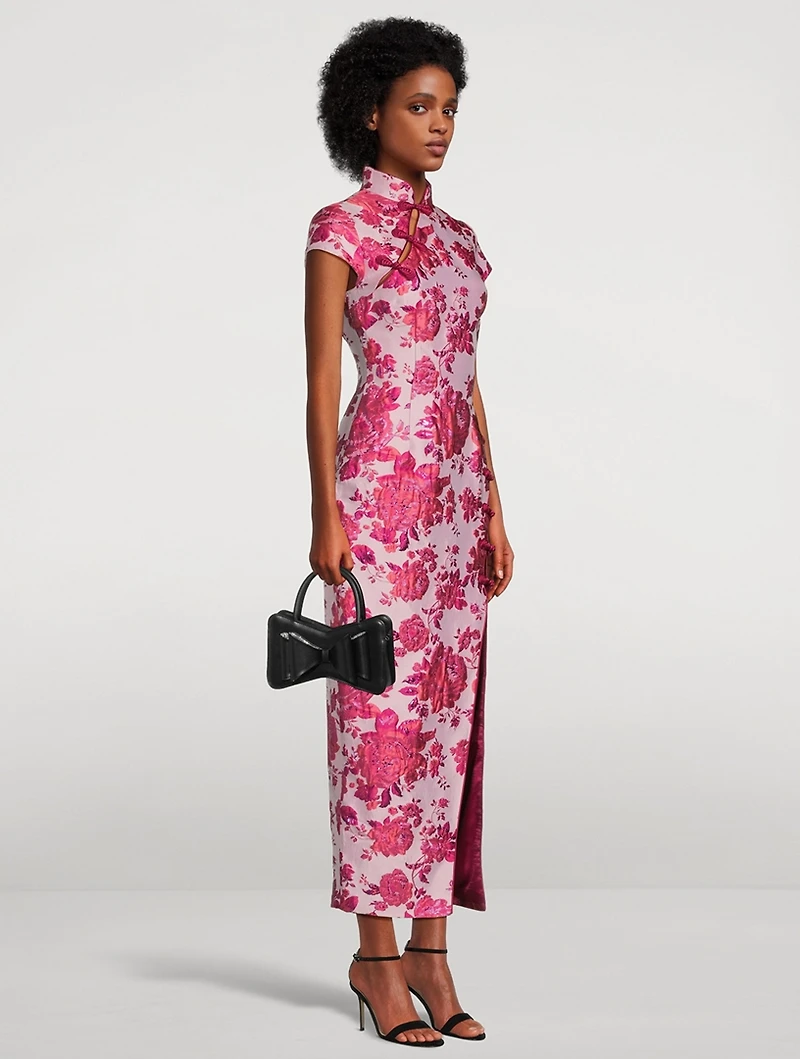 Josephine Floral Jacquard Midi Dress