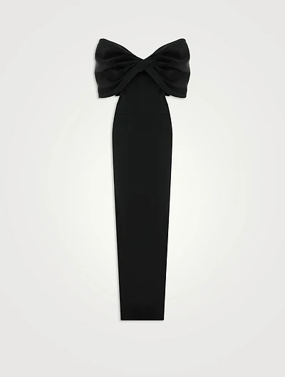 Paloma Twist-Front Satin Gown