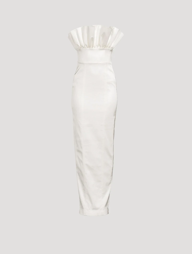 Noah Ruffled Satin Gown