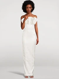 Noah Ruffled Satin Gown