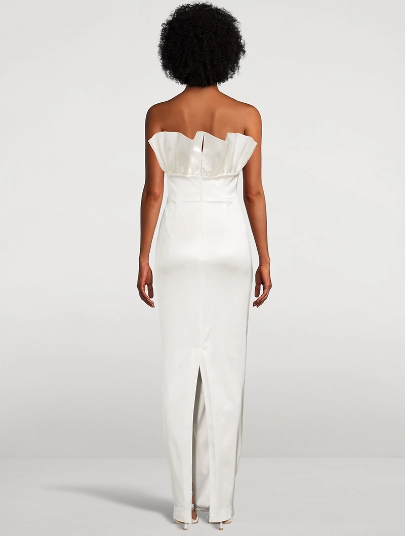 Noah Ruffled Satin Gown