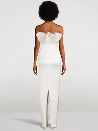 Noah Ruffled Satin Gown