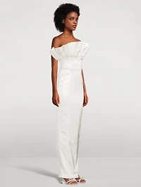 Noah Ruffled Satin Gown