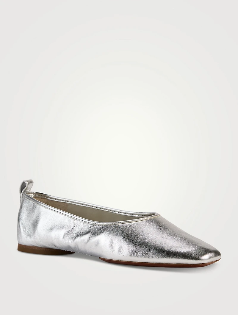 Vivian Metallic Leather Ballet Flats