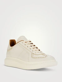 Retro Brogue-Detail Leather Sneakers