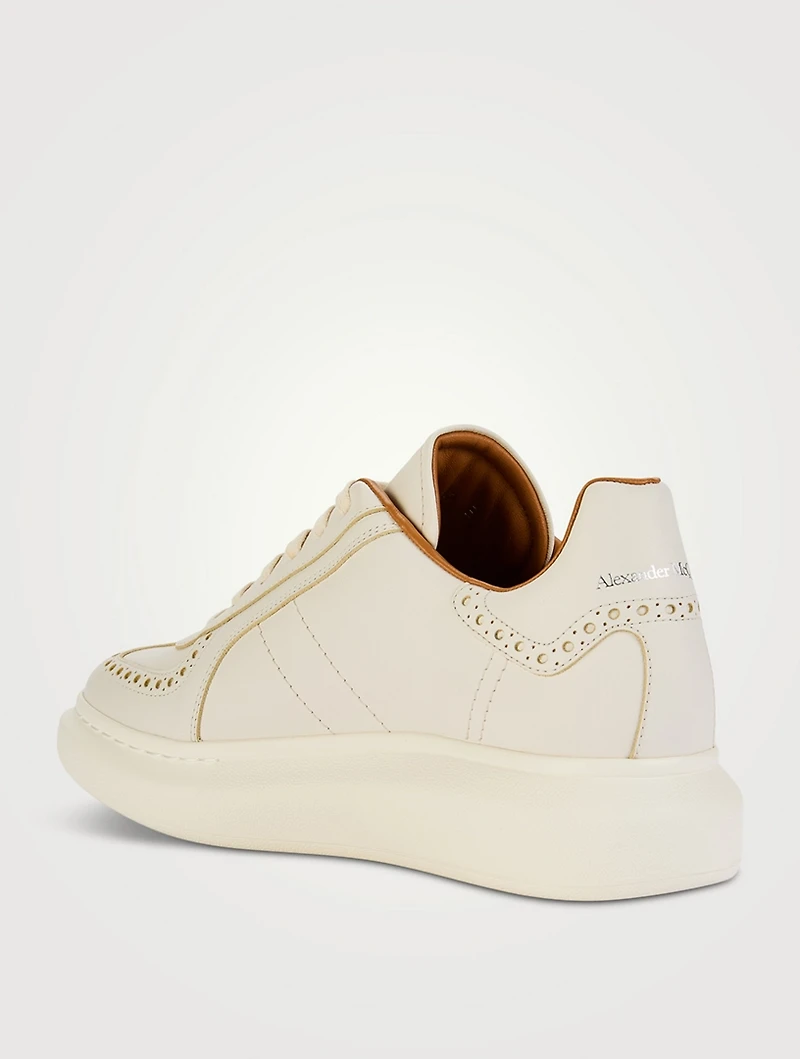 Retro Brogue-Detail Leather Sneakers