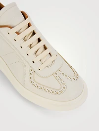 Retro Brogue-Detail Leather Sneakers