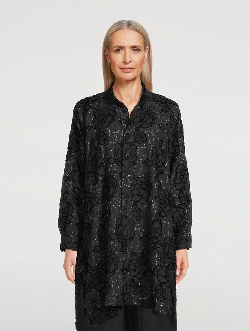 Rose-Embellished Shirt
