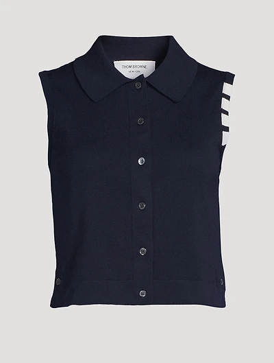 Cropped Sleeveless Cardigan