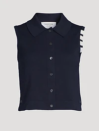 Cropped Sleeveless Cardigan